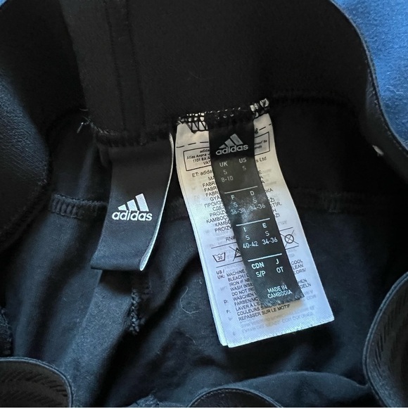 adidas Black 3-Stripes Leggings | Size Small | Athletic Fit - Picture 2 of 5